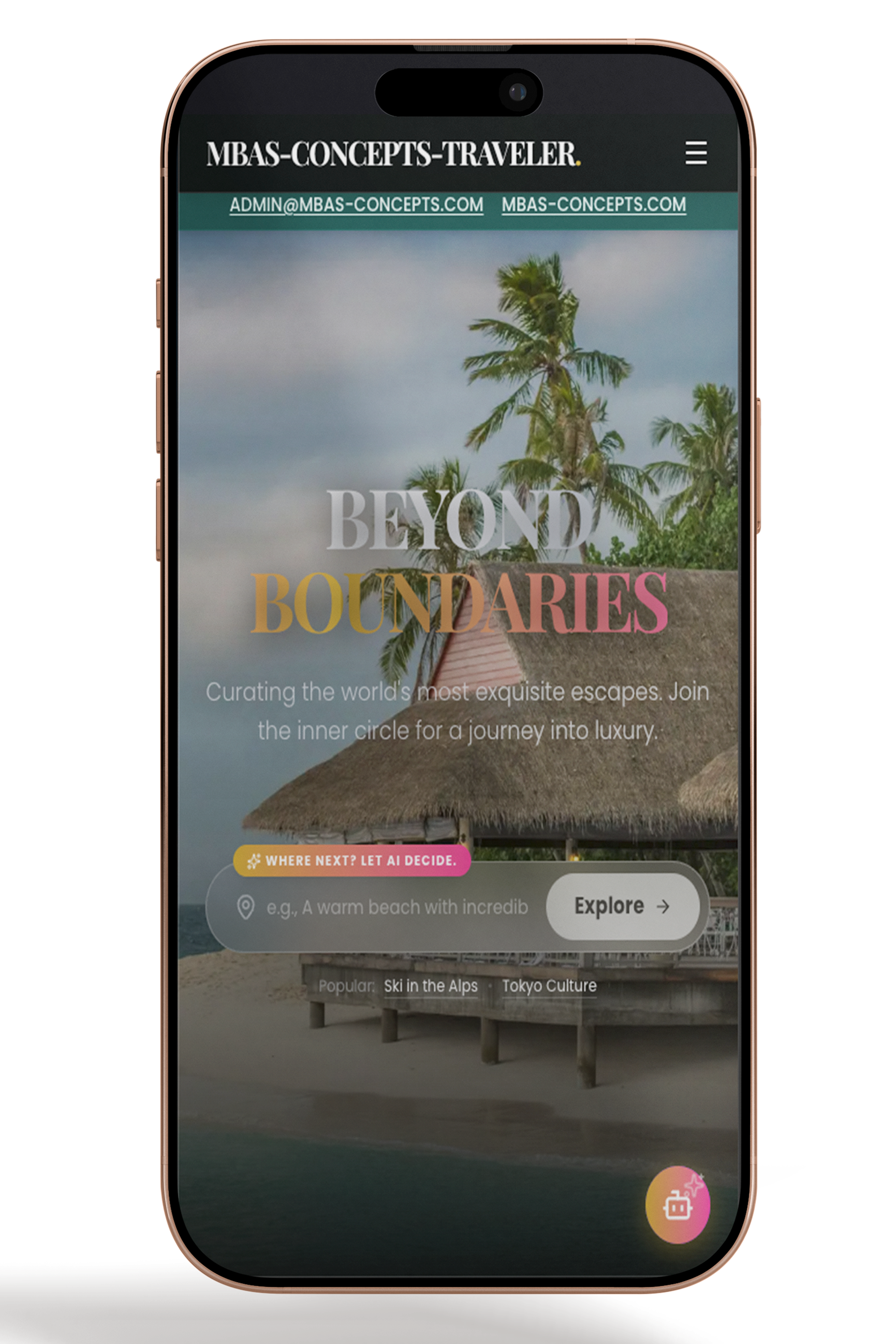MBAS Concepts Travel phone preview