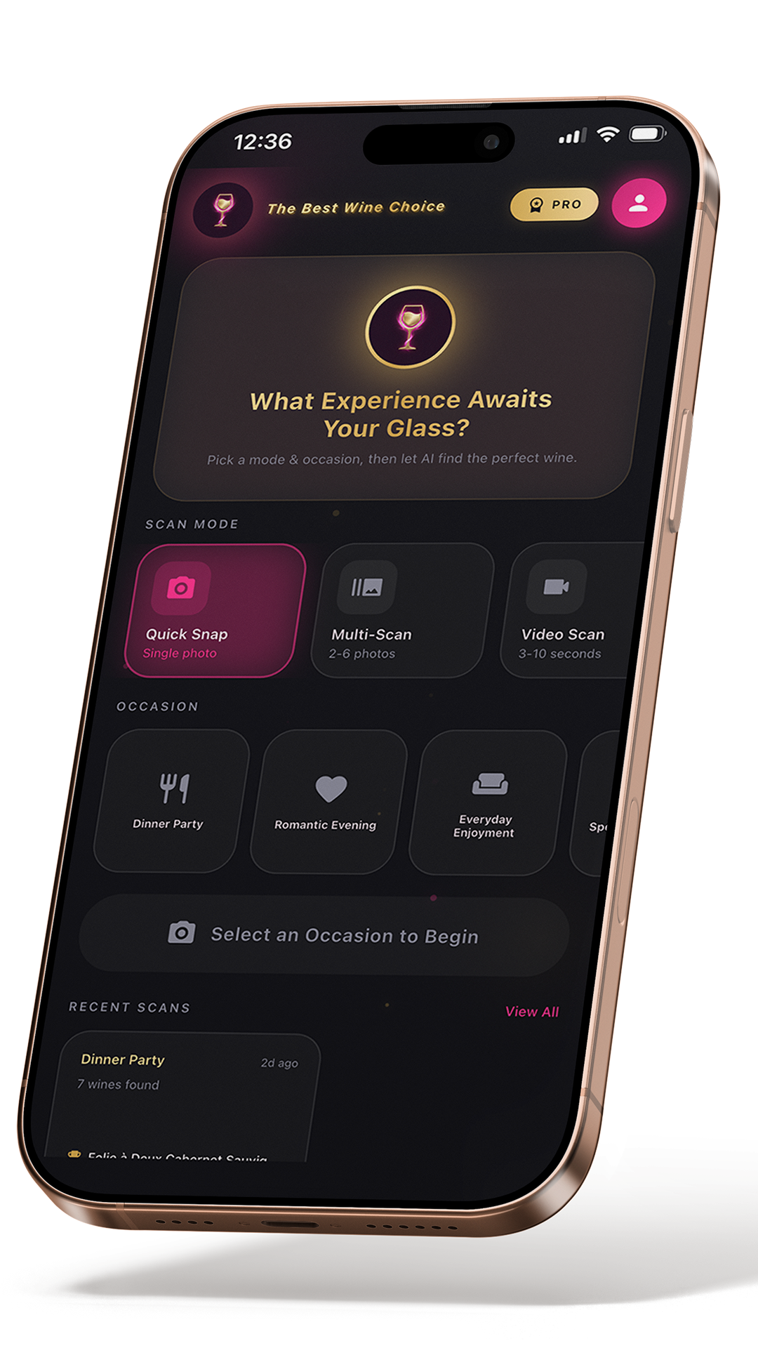 The Best Wine Choice app phone preview